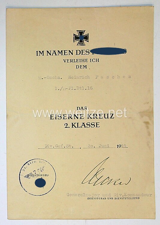 Urkundengruppe eines Unterscharführers der 16 SS Panzer Gren.Div. " Reichsführer SS " Bild 2