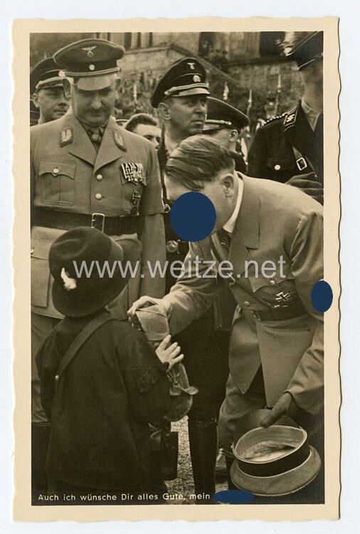 III. Reich - Propaganda-Postkarte - " Adolf Hitler - Auch ich wünsche Dir alles Gute, mein Führer ! "