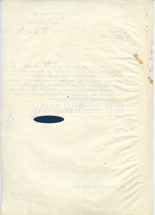 III. Reich - Originalunterschrift von Adolf Hitler als Reichskanzler auf der Adolf Hitler - Kreditermächtigung vom 29. Mai 1941 mit einer Erhöhung von 90 auf 120 Milliarden Reichsmark Bild 2