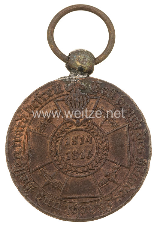 Hessen Kassel Kriegsdenkmünze 1821 für Kämpfer 1814 - 1815 Bild 2