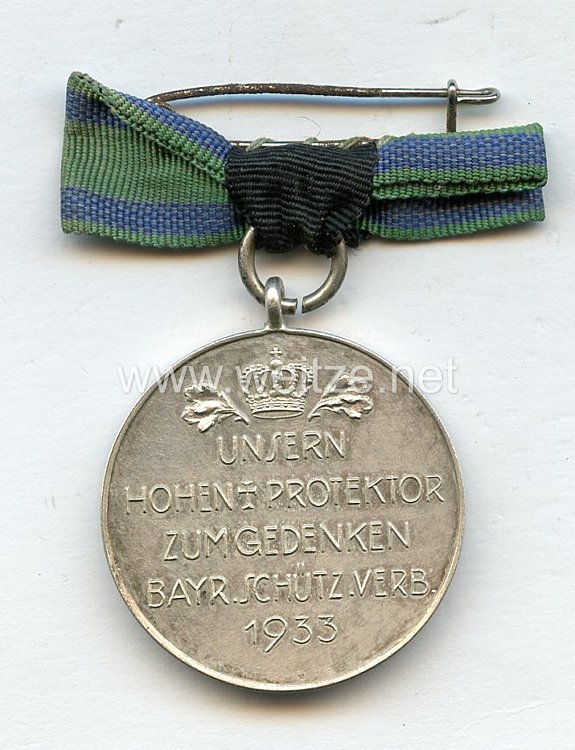 Bayern Prinz Alfons silberne Erinnerungsmedaille 1933 des Bayrischen Schützen-Verbandes Bild 2