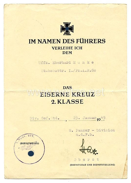 Wehrmacht Heer - Urkundengruppe mit 4 Positionen : Bild 2