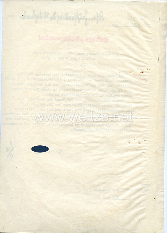 III. Reich - Originalunterschrift von Adolf Hitler als Reichskanzler auf der Adolf Hitler - Kreditermächtigung vom 25. September 1941 mit einer Erhöhung von 120 auf 130 Milliarden Reichsmark Bild 2
