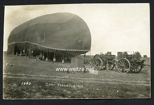 Foto Fliegerei 1.Weltkrieg: österreichischer Fesselballon bei Savidoze 1916