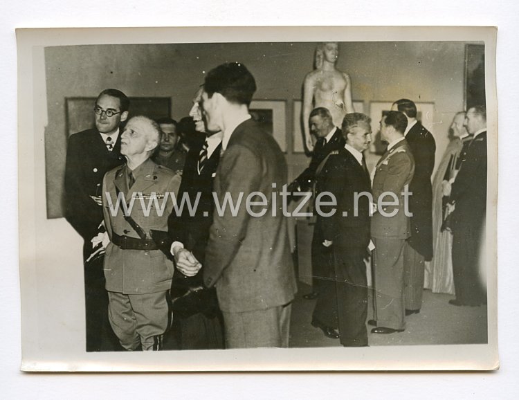 III. Reich Pressefoto. König Viktor Emanuel in der Deutschen Akademie in Rom. 13.5.1941.