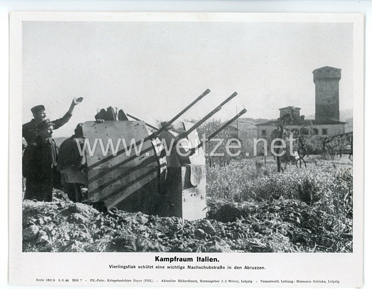 III. Reich - gedrucktes Pressefoto " Kampfraum Italien " 6.6.1944