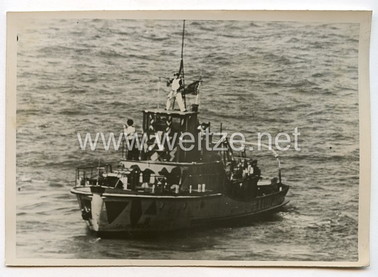 Kriegsmarine Pressefoto: Deutsches Minenräumboot im Kanal 18.110.1940