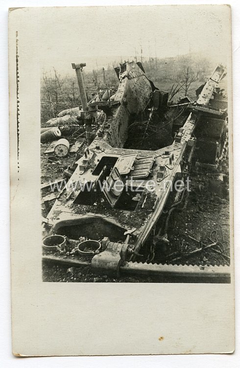 Deutsches Kaiserreich 1. Weltkrieg Foto, zerstörte Feldartillerie