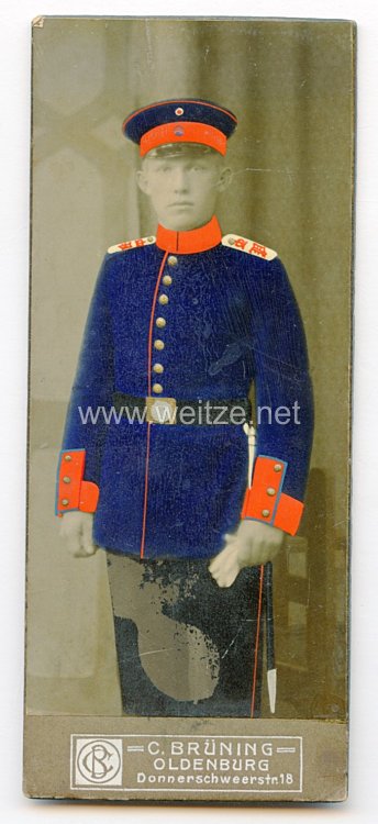 Oldenburg kleines Kabinettfoto eines Soldaten im Infanterie-Regiment Nr. 92