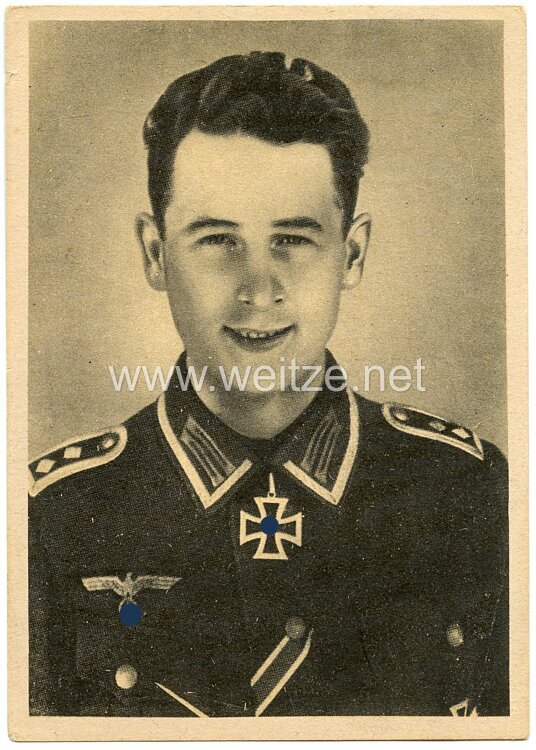 Heer - Propaganda-Postkarte von Ritterkreuzträger Oberfeldwebel Reinhardt