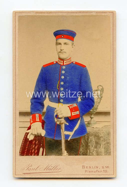 Preußen kleines Kabinettfoto eines Soldaten im 2. Garde-Dragoner-Regiment