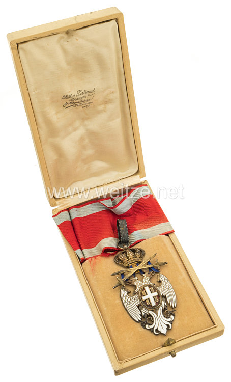 Königreich Serbien 1. Weltkrieg Orden Belog Orla (Orden des weißen Adlers) 2. Modell (1903-1941), 3. Klasse mit Schwertern