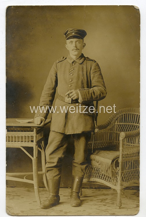 1.Weltkrieg Foto, Preußen Unteroffizier des Regiment Nr.259 mit Seitengewehr