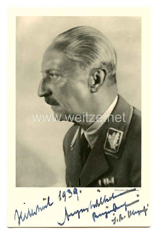 III. Reich - Originalunterschrift von S.A. Obergruppenführer Prinz August Wilhelm von Preussen