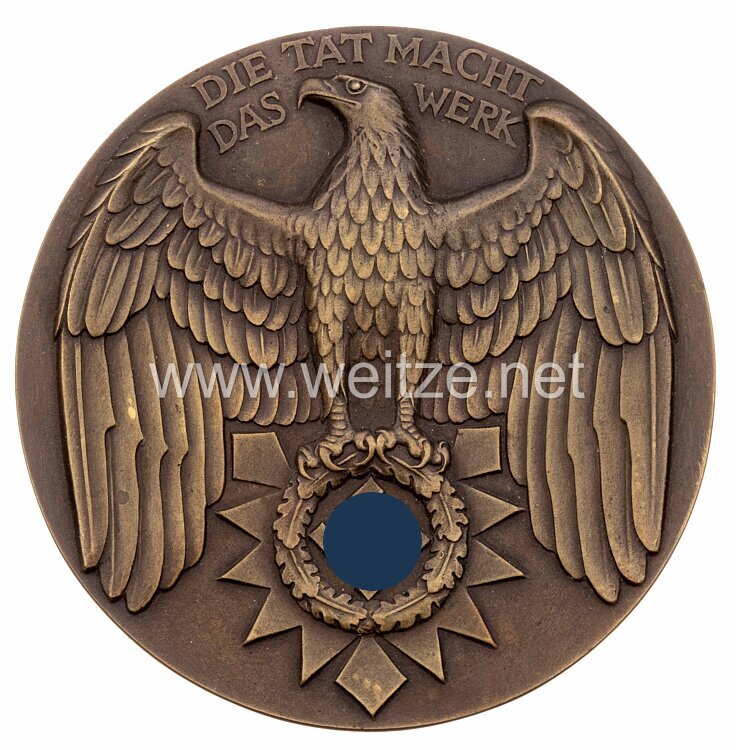 III. Reich -  Hansestadt Kiel große nichttragbare Auszeichnungsplakette "Für Verdienste um die Stadt Kiel"