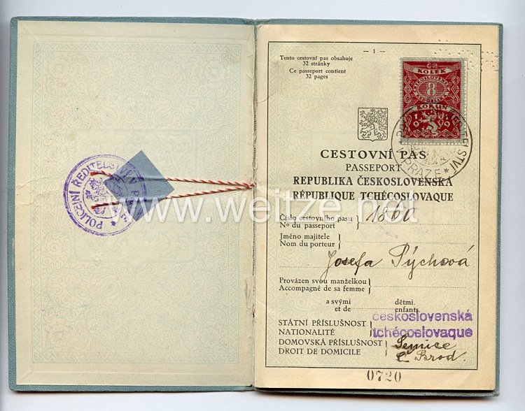 III. Reich - Tschechoslowakei - Personalausweis für eine Frau des Jahrgangs 1870 Bild 2