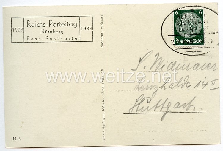 III. Reich - Propaganda-Postkarte - " Reichsparteitag Nürnberg 1923-1933 " Bild 2