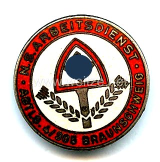 Nationalsozialistischer Arbeitsdienst ( NSAD ) - Abzeichen der " N.S.Arbeitsdienst Abtlg. 4/305 Braunschweig "