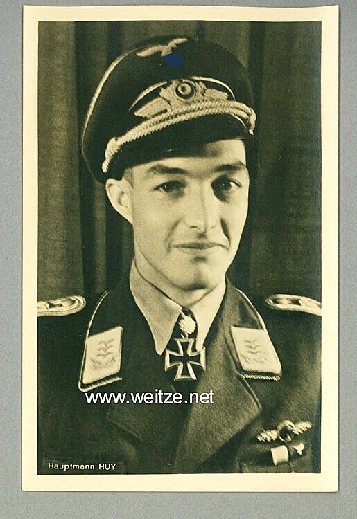 Luftwaffe - Portraitpostkarte von Ritterkreuzträger Hauptmann Wolf-Dietrich Huy