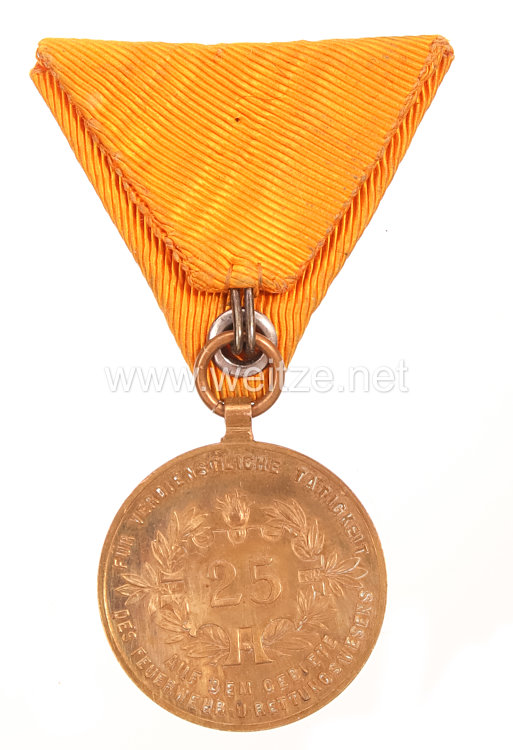 Österreich 1. Republik Ehrenmedaille für 25-jährige verdienstvolle Tätigkeit auf dem Gebiet des Feuerwehr -und Rettungswesen Bild 2