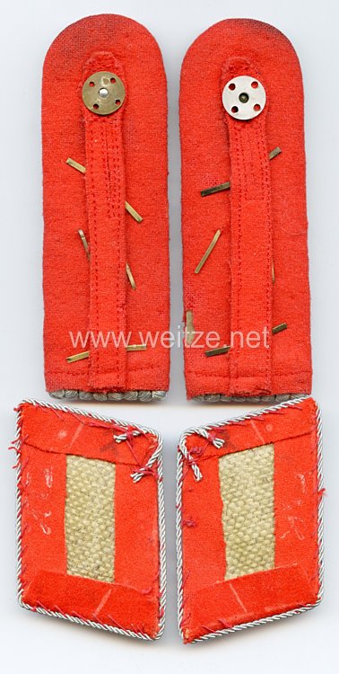 Luftwaffe Paar Schulterstücke und Kragenspiegel für einen Hauptmann der Flak - Kriegsschule Bild 2