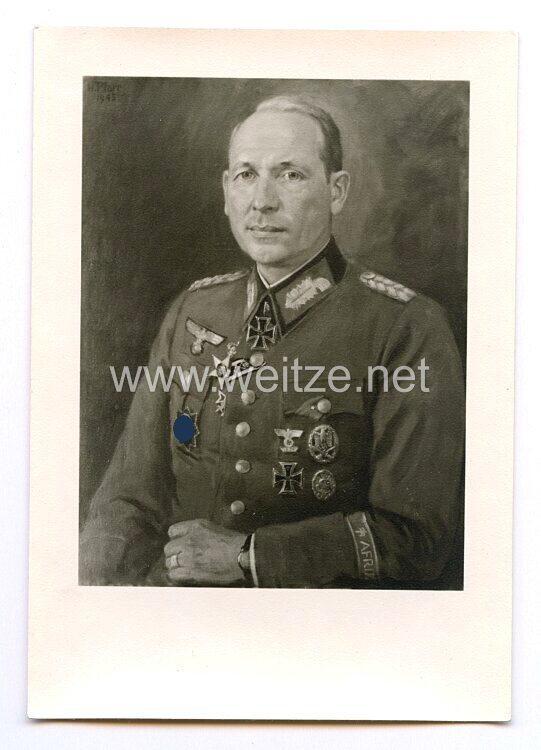 Wehrmacht Foto, Generalmajor und Ritterkreuzträger mit Ärmelband "Afrika"