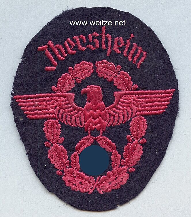 III. Reich Feuerwehr Ärmeladler " Ibersheim "