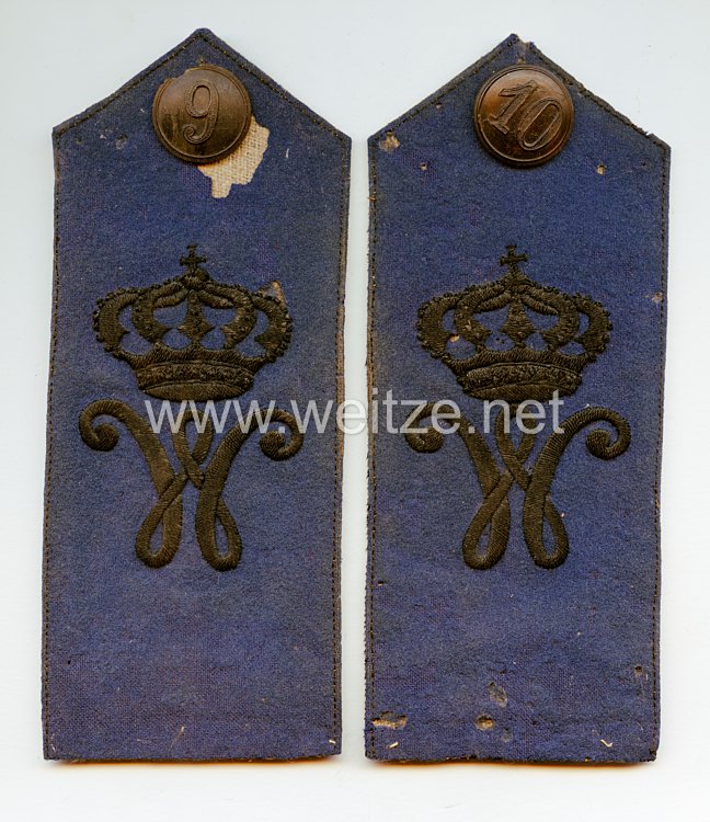 Braunschweig Paar Schulterklappen für den dunkelblauen Polrock für Mannschaften im Infanterie-Regiment Nr. 92, 