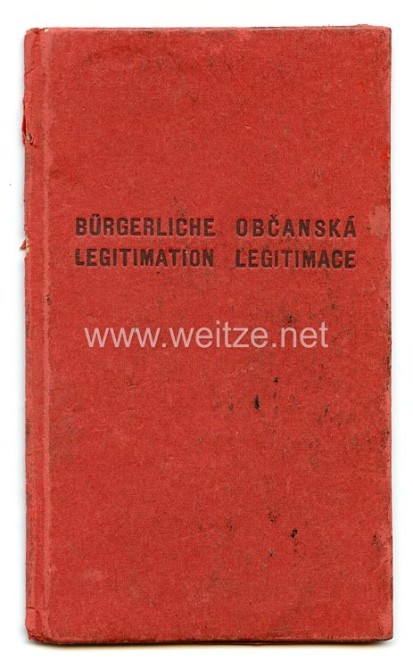 III. Reich - Protektorat Böhmen und Mähren - Allgemeine Bürgerlegitimation für einen Mann des Jahrgangs 1872