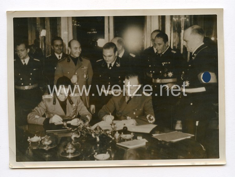 III. Reich Pressefoto. Bildtelegramm aus Wien von der Unterzeichnung des Wiener Schiedsspruches. 2.11.1938.