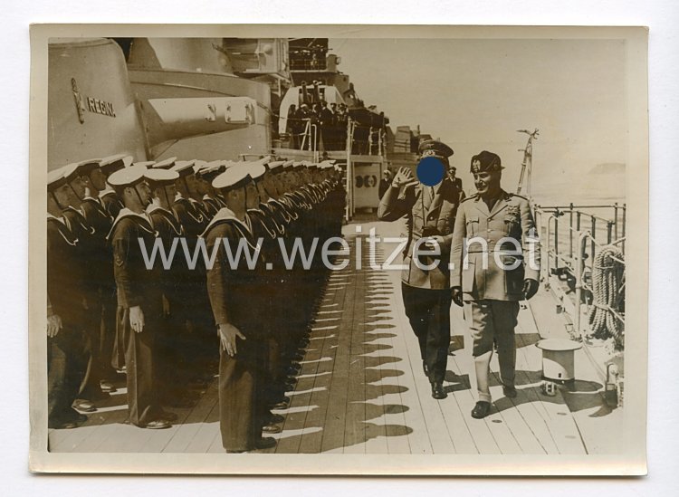 III. Reich Pressefoto. Die Grosse Flottenparade vor dem Führer in Neapel. 6.5.1938.