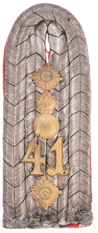 Preußen Einzel Schulterstück für einen Hauptmann im 2. Niederschlesischen Feldartillerie-Regiment Nr. 41