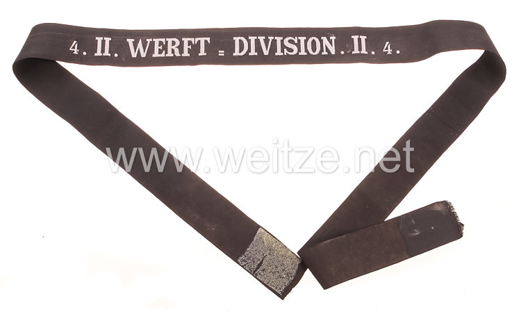 Kaiserliche Marine Mützenband "4.II. Werft=Division. II.4."