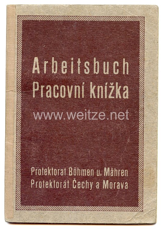 III. Reich - Protektorat Böhmen und Mähren - Arbeitsbuch für einen Jungen des Jahrgangs 1929