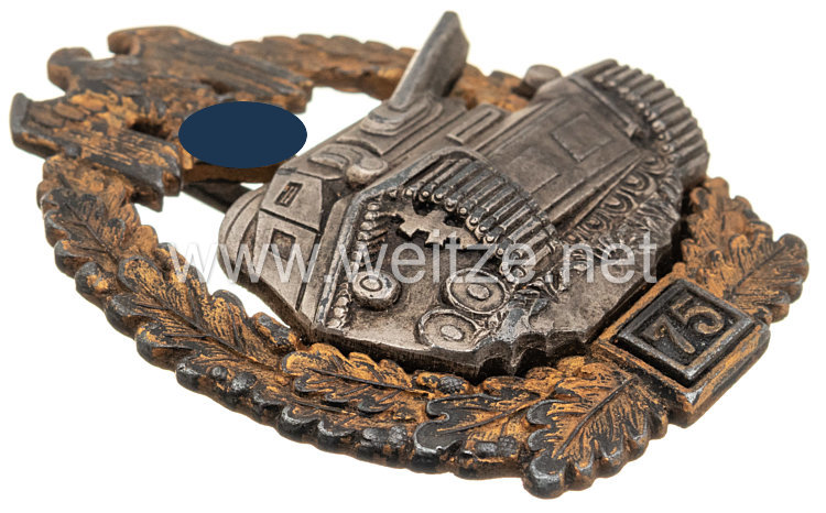 Panzerkampfabzeichen in Silber IV. Stufe mit Einsatzzahl "75" Bild 2