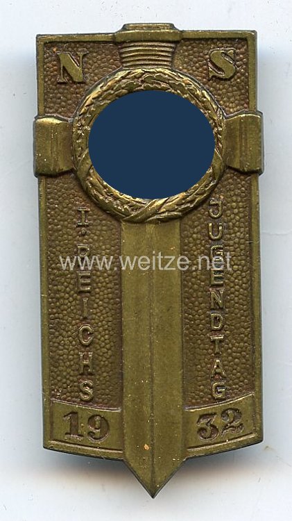 1. N.S. Reichsjugendtag 1932 in Potsdam Abzeichen für Besucher in Bronze