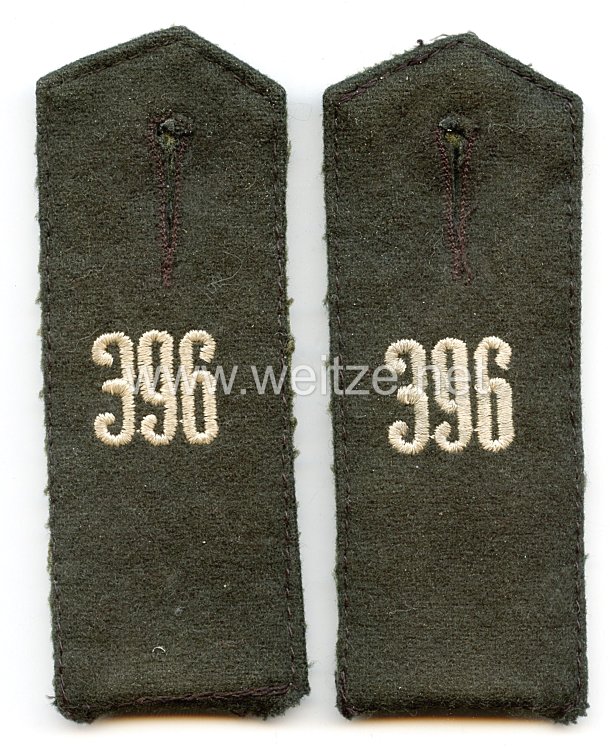 Wehrmacht Heer Paar Schulterklappen für Mannschaften  im Landesschützen-Bataillon 396
