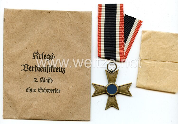 Kriegsverdienstkreuz 1939 2. Klasse ohne Schwerter - mit Verleihungstüte