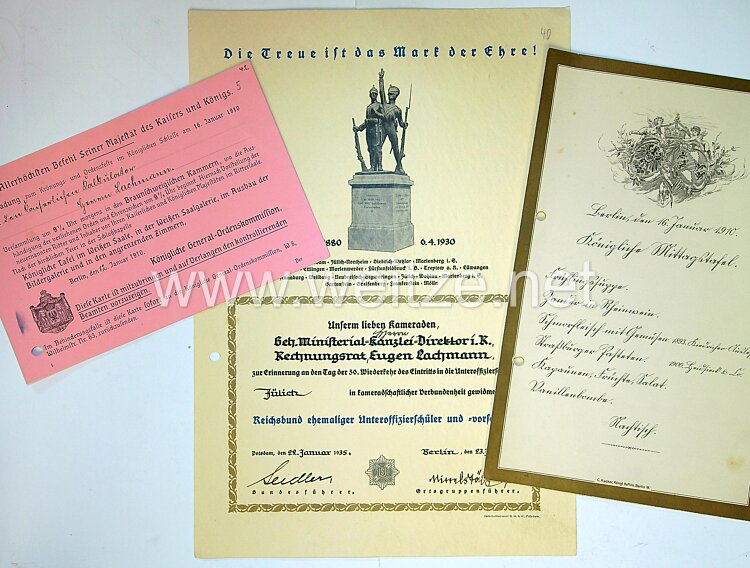 Einladungskarte der Generals Ordenskommission zur Krönung und Ordensfeste