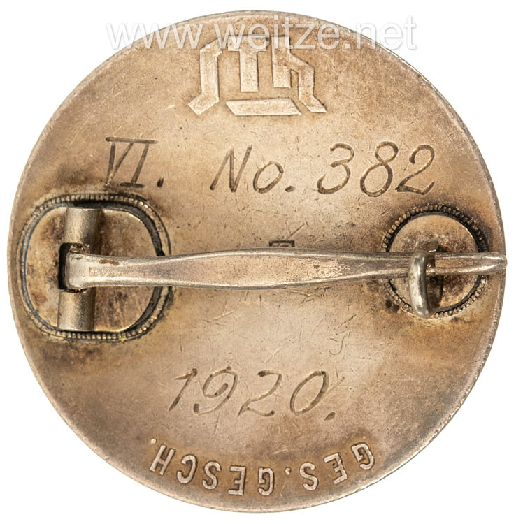Stahlhelmbund - Diensteintrittsabzeichen 1920, große Ausführung 35 mm aus Silber Bild 2