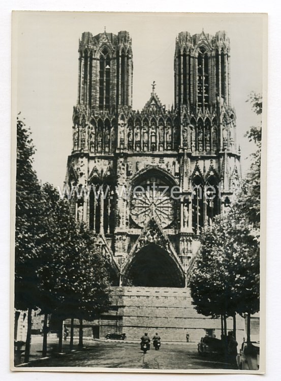 III. Reich Pressefoto. Die Kathedrale von Reims. 6.7.1940.