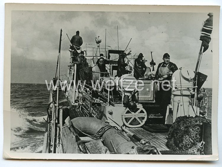 Kriegsmarine Pressefoto: Minenräumboot bei der Arbeit 15.10.1940