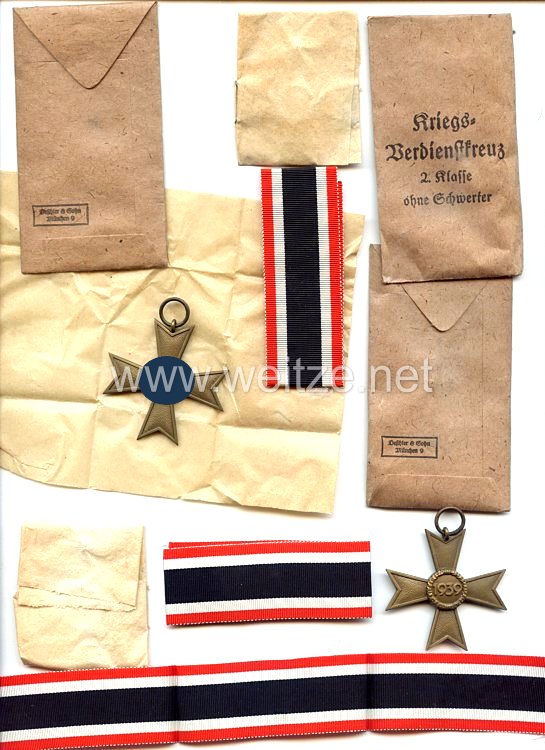 Kriegsverdienstkreuz 1939 2. Klasse in der Verleihungstüte