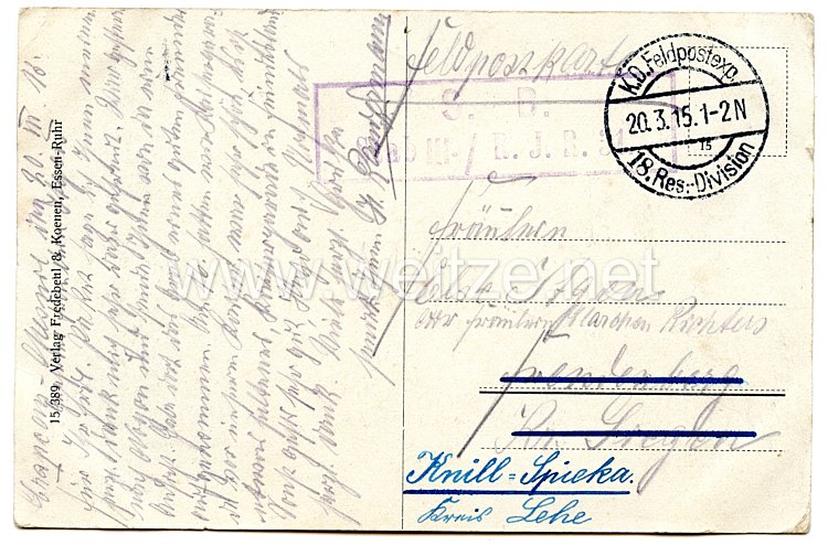 Preußen 1. Weltkrieg Postkarte "Noyon" Bild 2