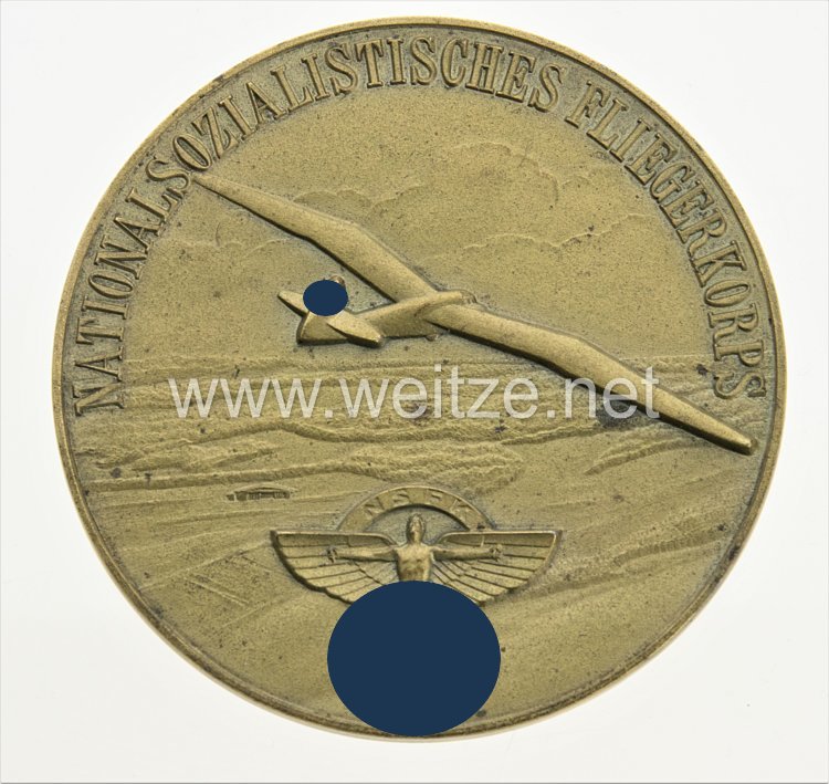 NSFK große goldene nichttragbare Plakette "Für Fünfjährigen ehrenamtlichen Einsatz Nr. 220"