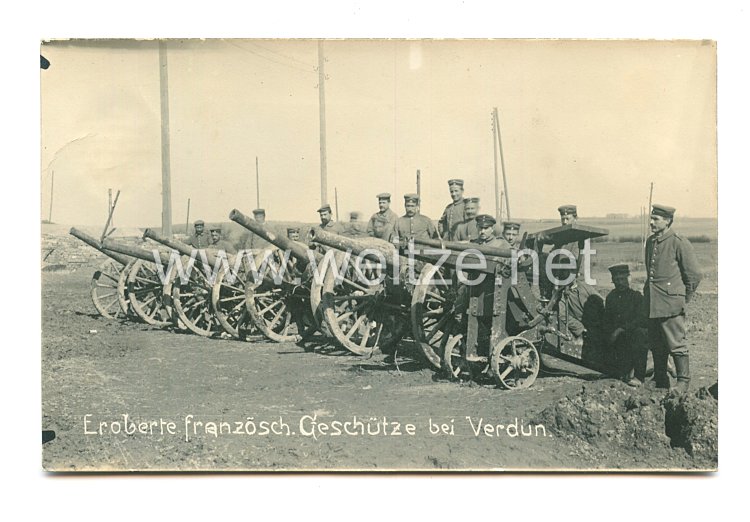 1. Weltkrieg Deutsches Heer Foto, Eroberte französische Geschütze bei Verdun