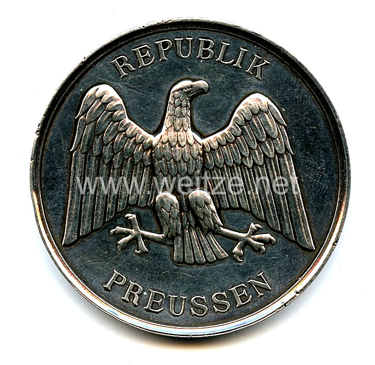 Preussen Freistaat Große nichttragbare Medaille "Für Rettung aus Gefahr"