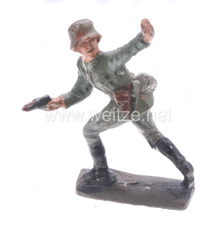 Lineol - Heer Stoßtruppführer vorgehend mit Revolver