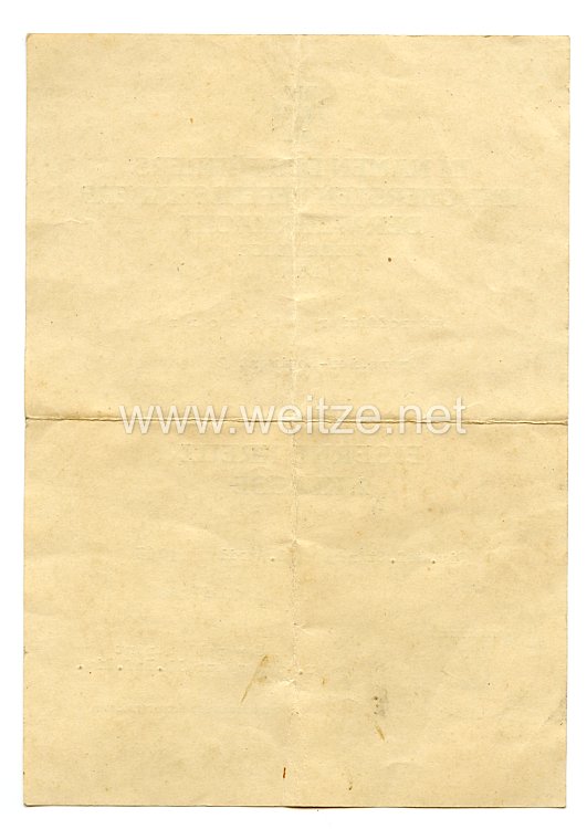 Eisernes Kreuz 2. Klasse 1939 - Verleihungsurkunde Bild 2