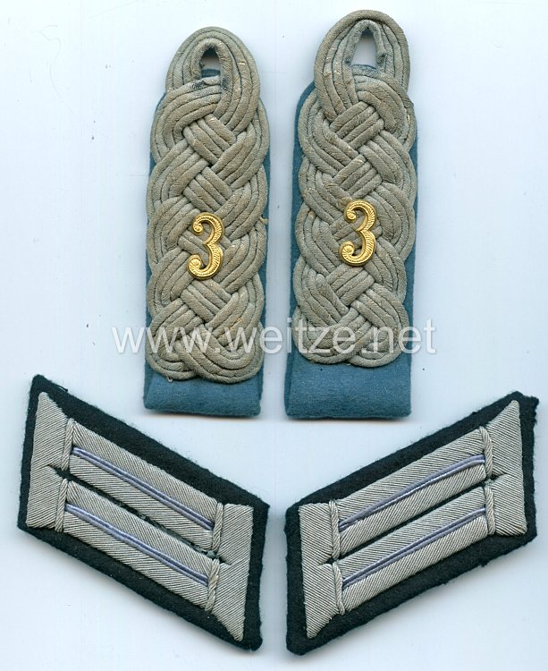 Wehrmacht Paar Schulterstücke und Kragenspiegel für einen Major der Kraftfahr Abteilung 3